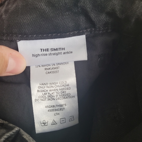 Joe's The Smith High-Rise Straight leg Ankle lengt jeans raw hem  in black Sz 25 - Picture 15 of 15